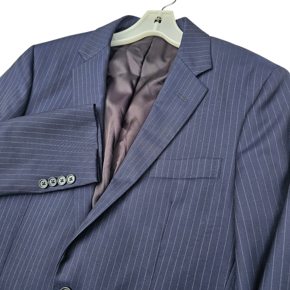 Brooks Brothers 1818 Milano Navy Pinstripe Wool Blazer Sport Coat Mens Size 39 R